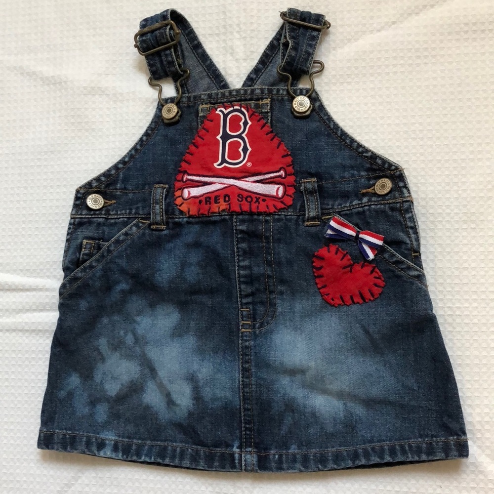 3-6 mos trimmed denim Red Sox skirtall